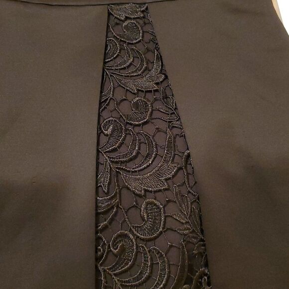 NWT Aidan Mattox Black Scuba and Lace Cocktail Dress size 0 - Picture 15 of 16